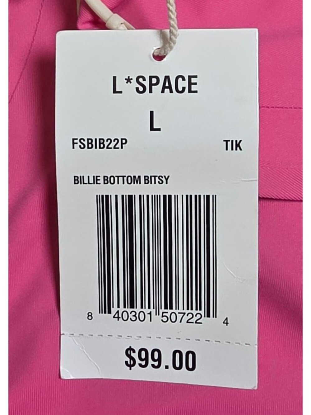 NWT - L Space Pink Billie Bitsy Swim Bottoms, Size Large - Picture 4 of 5